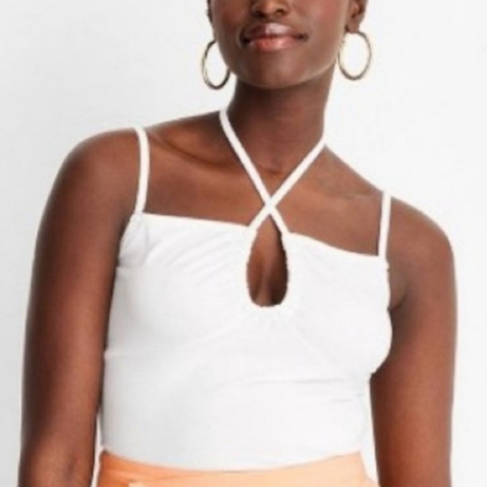 NWT Future Collective Plus Size Strappy Knit Halter Top - Picture 1 of 10